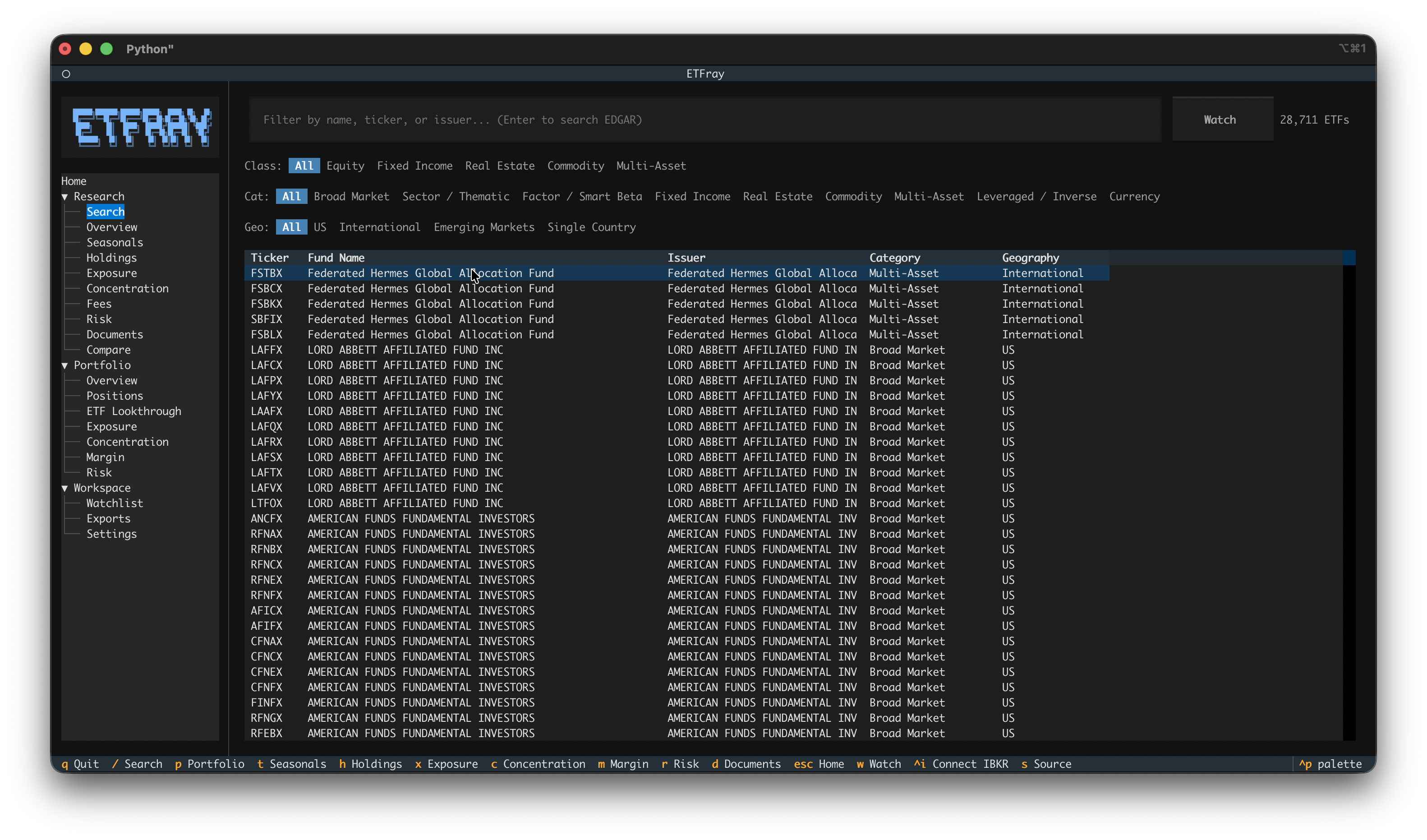 Search workflow screenshot